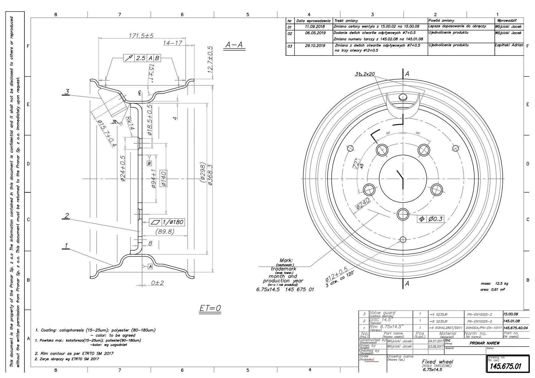 Velg 6,75x14,5 F5 ET0 94/140/18,5 (145.675.01)